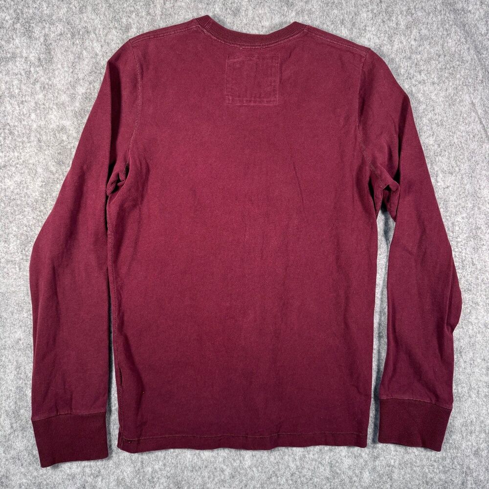 Abercrombie Fitch Long Sleeve T Shirt Mens Medium Red Maroon Y2K A&F Applique - Picture 9 of 10